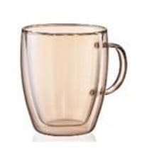 Набір чашок з ручками і подвійними стінками Ardesto Golden Moon, 270мл, 2шт, боросилікатне скло, золотистий