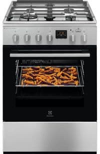 Плита Electrolux комбинированная, 58л, 60x60см, дисплей, конвекция, чугун, пара, нерж.