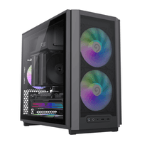 Корпус Micro ATX без блока питания, закаленное стекло Micro Gaming Mini Tower M-ATX (200mm), ITX F36 BK