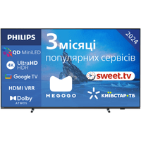 Телевизор 65", MiniLED, 60 Гц, UHD, GTV, P5, Bluetooth, без DV, 600 кд/м2, GA, AirPlay2, пульт ДУ с микрофоном (65PML8709/12)
