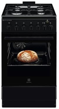 Плита Electrolux комбинированная, 58л, 50x60см, конвекция, пара, черный