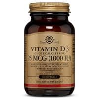 Витамин Solgar Витамин D3, Cholecalciferol, 25 мкг, 1,000 МE, 100 гелевых к (SOL03340)