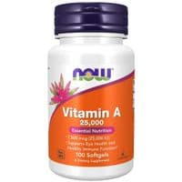 Витамин Now Foods Витамин А, Vitamin A, 25,000 МE, 100 желатиновых капсул (NF0340)