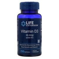 Витамин Life Extension Витамин D3, Vitamin D3, 25 мкг (10000 МE), 250 гелевых капса (LEX-17512)
