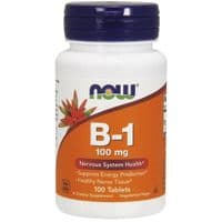 Витамин Now Foods Витамин В1 (тиамин), Vitamin B1, 100 мг, 100 таблеток (NF0446)