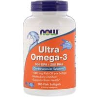 Жирные кислоты Now Foods Ультра Омега-3, 500 EPA/250 DHA, Ultra Omega-3, 180 гелевых (NOW-01665)