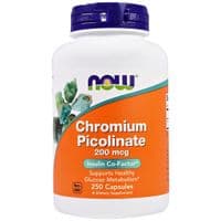 Минералы Now Foods Хром Пиколинат, Chromium Picolinate, 200 мкг, 250 капсул (NOW-01422)