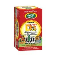 Витамин Natures Plus Витамин D3 для Детей без Сахара, Вкус Черной Вишни, Animal P (NAP-29923)