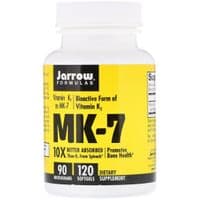 Витамин Jarrow Formulas Витамин K2 в форме MK-7, 90 мкг, MK-7, Vitamin K2 как MK-7, 1 (JRW-30007)