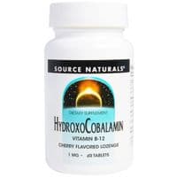 Витамин Source Naturals Витамин B12, 1 мг, Гидроксокобаламин, вкус вишни, Hydroxocob (SN2654)