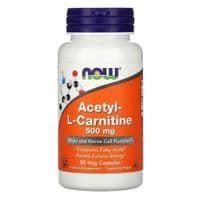 Витамин Now Foods Ацетил-L-Карнитин, Acetyl-L-Carnitine, 500 мг, 50 вегетариан (NF0075)