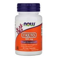 Витамин Now Foods 7-KETO, (Дегидроэпиандростерон), 100 мг, 60 вегетарианских (NOW-03013)