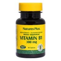 Витамин Natures Plus Витамин В1 (тиамин), Nature's Plus, 300 мг, 90 таблеток (NAP-01605)