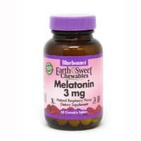 Аминокислота Bluebonnet Nutrition Мелатонин, Melatonin, 3 мг, EarthSweet, Малиновый Вкус, 60 ж (BLB0993)