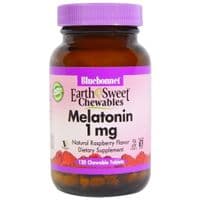 Аминокислота Bluebonnet Nutrition Мелатонин, Melatonin, 1 мг, EarthSweet, Малиновый Вкус, 120 (BLB0991)