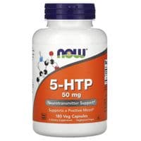 Аминокислота Now Foods 5-HTP (гидрокситриптофан), 50 мг, 180 вегетарианских капсул (NOW-00101)
