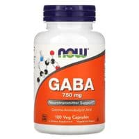 Аминокислота Now Foods GABA (Гамма-аминомасляная кислота) 750 мг, 100 вегетарианск (NOW-00089)