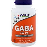 Аминокислота Now Foods GABA (Гамма-аминомасляная кислота) 750мг, 200 капсул (NOW-00129)