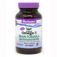 Жирные кислоты Bluebonnet Nutrition Омега-3 Формула для Мозга, Omega-3 Brain Formula, 60 желатин (BLB0944)