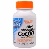 Антиоксидант Doctor's Best Коэнзим Q10 Высокая абсорбация 100мг, BioPerine, 120 желатин (DRB-00183)