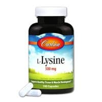 Аминокислота Carlson Лизин 500 мг, L-Lysine, 100 капсул (CL6881)