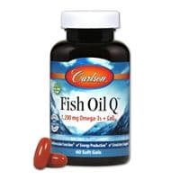 Антиоксидант Carlson Omega-3+, коэнзим Q10, рыбий жир Q, 60 мягких таблеток (CL1673)