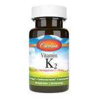 Витамин Carlson Витамин K2, MK-7, 90 мкг, Vitamin K2 as MK-7, 60 желатиновых (CL10710)