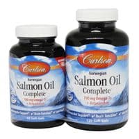 Жирные кислоты Carlson Лососевый жир, Salmon Oil Complete, 120+60 желатиновых капсов (CAR-18340)