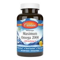 Жирные кислоты Carlson Омега Максимум 2000, Вкус Лимона, Maximum Omega 2000, 60 жел (CL17200)