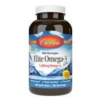 Жирные кислоты Carlson Омега-3, Вкус Лимона, Elite Omega-3 Gems, 180 желатиновых ка (CAR-01712)