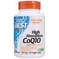 Антиоксидант Doctor's Best Коэнзим Q10 Высокая абсорбация 400 мг, BioPerine, 60 желатин (DRB-00157)