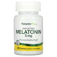Амінокислота Natures Plus Мелатонін Швидкодіючий, 5 мг, Fast Acting Melatonin, 90 табле (NAP-47626)