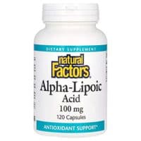 Витаминно-минеральный комплекс Natural Factors Альфа-липоевая кислота, 100 мг, Alpha-Lipoic Acid, 120 капсул (NFS-02096)