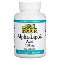 Витаминно-минеральный комплекс Natural Factors Альфа-липоевая кислота, 200 мг, Alpha-Lipoic Acid, 120 капсул (NFS-02099)