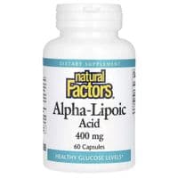 Витаминно-минеральный комплекс Natural Factors Альфа-липоевая кислота, 400 мг, Alpha-Lipoic Acid, 60 капсул (NFS-02101)