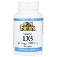 Витамин Natural Factors Витамин D3, 1000 МЕ, Vitamin D3, 90 таблеток (NFS-01050)