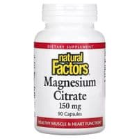 Витамин Natural Factors Магний цитрат, 150 мг, Magnesium Citrate, 90 капсул (NFS-01652)