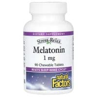 Аминокислота Natural Factors Мелатонин, 1 мг, Stress Relax, Melatonin, 90 жевательных таблеток (NFS-02713)