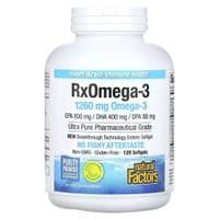 Жирные кислоты Natural Factors Омега-3, 1260 мг, RxOmega-3, 120 гелевых капсул (NFS-03549)