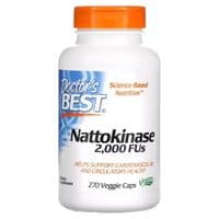 Пробиотики Doctor's Best Наттокиназа, 2000 FU, Nattokinase, 270 вегетарианских капсул (DRB-00253)