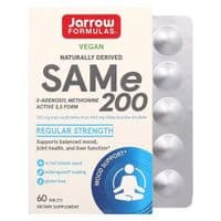 Вітамінно-мінеральний комплекс Jarrow Formulas SAM-e (дисульфат тозилат), 200 мг, SAMe, 60 таблеток (JRW-20016)
