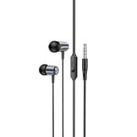 Наушники HOCO M108 Spring metal universal earphones with mic Metal Gray