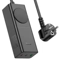 Сетевое зарядное устройство Hoco NS4 Sharp PD65W(2C1A) desktop socket(EU/GER) Black