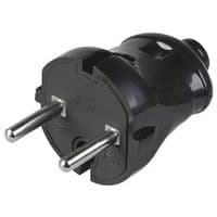 Вилка без заземлення 6А 250V A113B, Black Q50