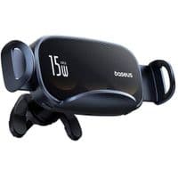 Автомобільний тримач з БЗП Baseus LightChaser Series Triple-Coil Wireless Charging Electric Car Mount Cluster Black