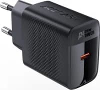 Сетевое зарядное устройство ACEFAST A82 PD20W GaN single USB-C charger Black