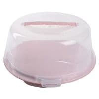 Тортівниця пл. VIOLET HOUSE 0011 кругла PINK POWDER з/кр. 18х26х37 см (0011 кругла велика PINK POWDER с/к)