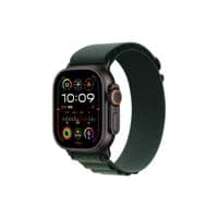 Apple Watch Ultra 2 2024 GPS + Cellular 49mm Black Titanium Case with Dark Green Alpine Loop - Medium,Model A2986