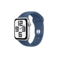 Apple Watch SE 2024 GPS 44 мм сріблястий алюмінієвий корпус із джинсовим спортивним ремінцем - M/L, модель A2723