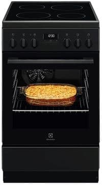 Плита Electrolux электрическая стеклокерамическая, 57л, 50x60см, дисплей, конвекция, черный матовый